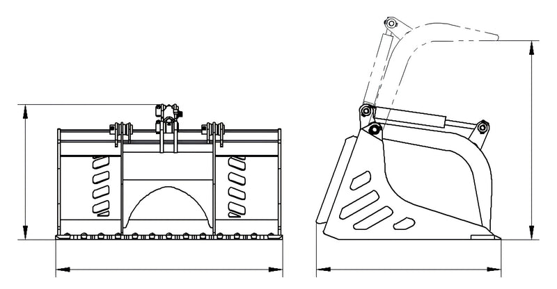 将图像加载到画廊查看器中,Compact Skid Steer Rod Rock Grapple Bucket