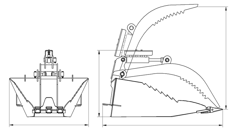 ギャラリービューアに画像をロードする, Mini Skid Steer Stump Bucket Grapple