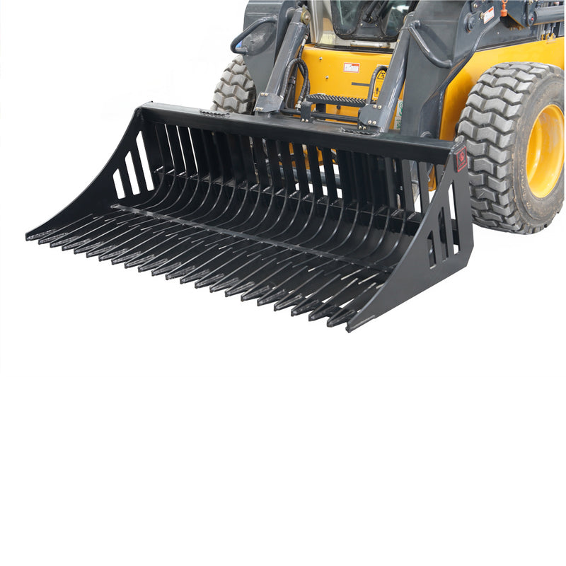 将图像加载到画廊查看器中,Construction Rock Bucket Attachment for Skid Steer Rake Bucket