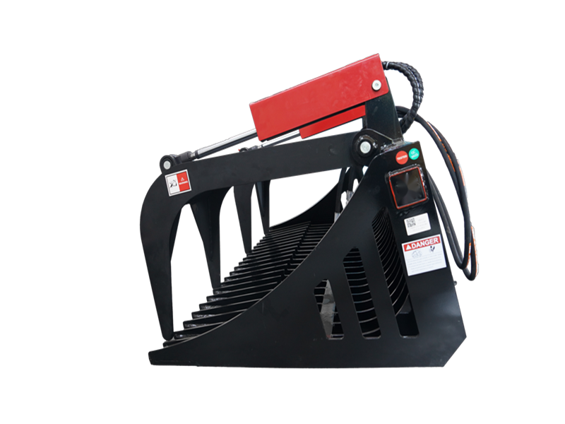 将图像加载到画廊查看器中,Heavy Duty Dual Cylinder Root Rake Grapple Attachment Fits Skid Steer