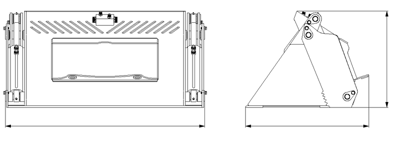 ギャラリービューアに画像をロードする, Mini Skid Steer Attachments 4 in 1 Bucket with Teeth Low Profile Extended Bottom Bucket
