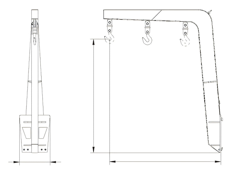 Carregue imagem no visualizador da galeriaForklift Carriage Mounted Jib Attachment F-CNJ
