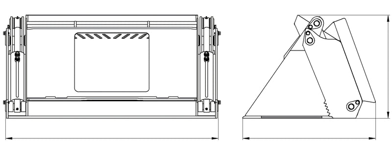 Load image into Gallery viewer, Construction Attachments 4 in 1 Compact Skid Steer Low Profile Extended Bottom Bucket
