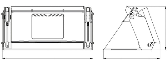 Construction Attachments 4 in 1 Compact Skid Steer Low Profile Extended Bottom Bucket