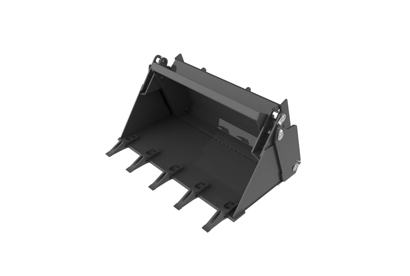 Laden Sie das Bild in Galerie -Viewer, Compact Skid Steer Attachments 4 in 1 Bucket with Teeth Low Profile Extended Bottom Bucket
