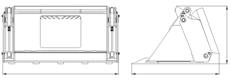 Laden Sie das Bild in Galerie -Viewer, Compact Skid Steer Attachments 4 in 1 Bucket with Teeth Low Profile Extended Bottom Bucket
