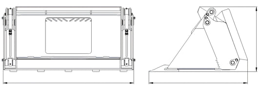 Compact Skid Steer Attachments 4 in 1 Bucket with Teeth Low Profile Extended Bottom Bucket