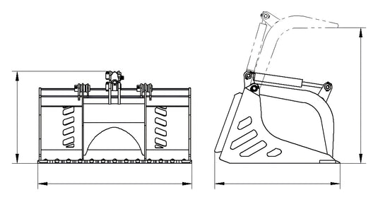 Compact Skid Steer Rod Rock Grapple Bucket
