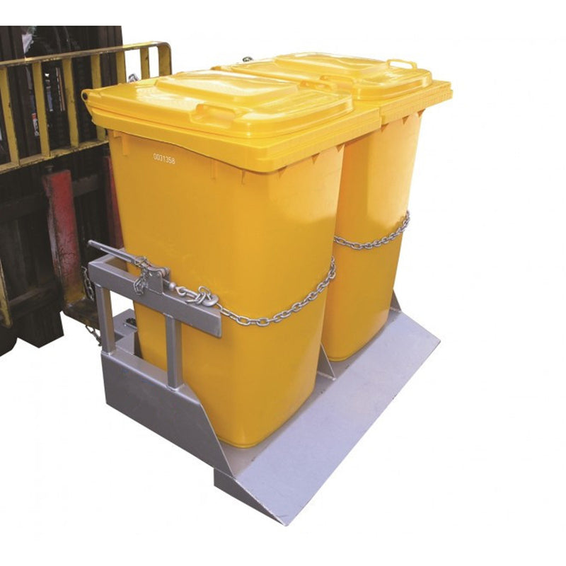 将图像加载到画廊查看器中，Forklift Wheelie Bin Tipper for 240 Litre Plastic Wheelie Bins
