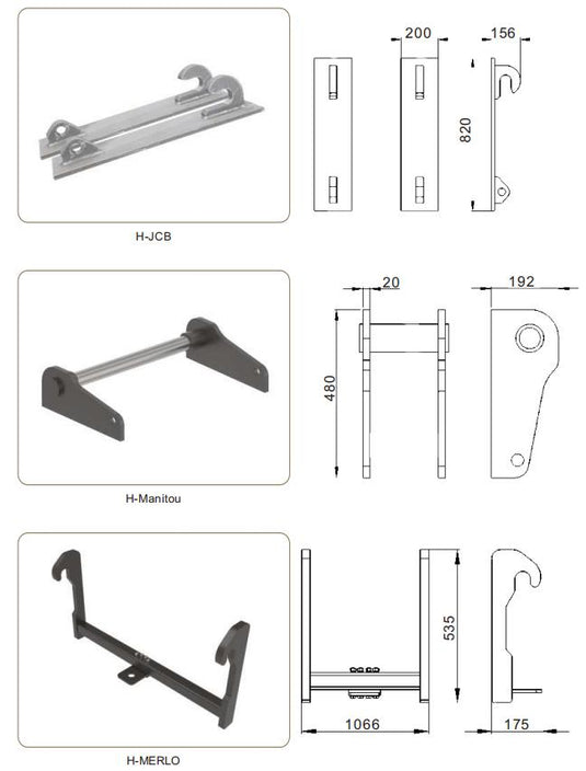 Loader Bracket JCB/Manitou/Merlo Brackets