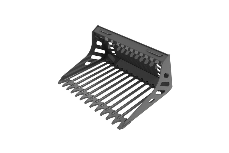 将图像加载到画廊查看器中，Mini Skid Steer Extreme Duty Round Bar Rod Rock Bucket MS-RRB
