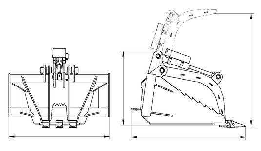 Mini Skid Steer Stump Bucket Grapple
