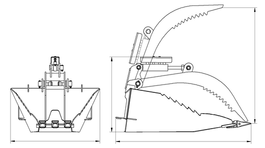 Mini Skid Steer Stump Bucket Grapple