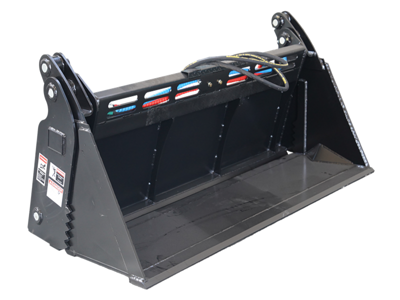 将图像加载到画廊查看器中，Construction Attachments 4 in 1 Skid Steer Low Profile Extended Bottom Bucket
