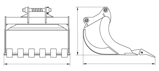 Skid Steer Replacement Backhoe Bucket