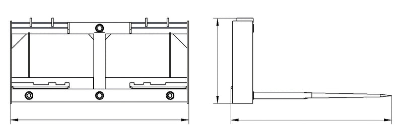 ギャラリービューアに画像をロードする, Hay Bale Spear Frame for Bobcat Skid Steer Quick Attach
