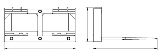 Hay Bale Spear Frame for Bobcat Skid Steer Quick Attach