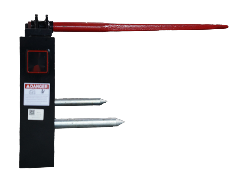 将图像加载到画廊查看器中，3 Point Tractor 43" Hay Bale Spear Frame 3000 lb Capacity for Bobcat Skid Steer Quick Attach
