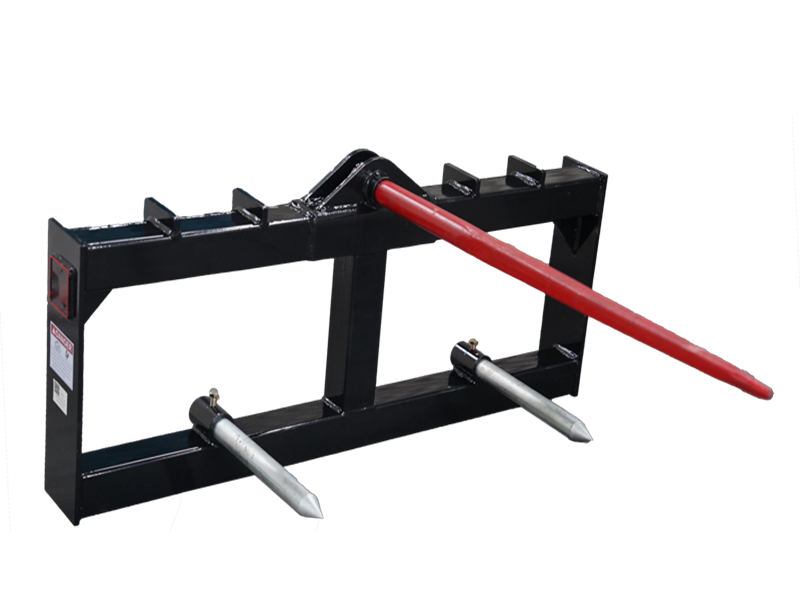 将图像加载到画廊查看器中，3 Point Tractor 43" Hay Bale Spear Frame 3000 lb Capacity for Bobcat Skid Steer Quick Attach

