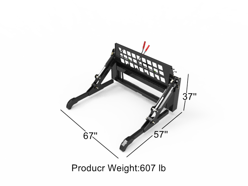 Indlæs billede i Gallery Viewer, Skid Steer Loader Attachment Two-Cylinder Pipe Pallet Fork Grapple
