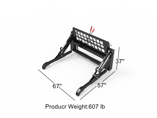 Skid Steer Loader Attachment Two-Cylinder Pipe Pallet Fork Grapple