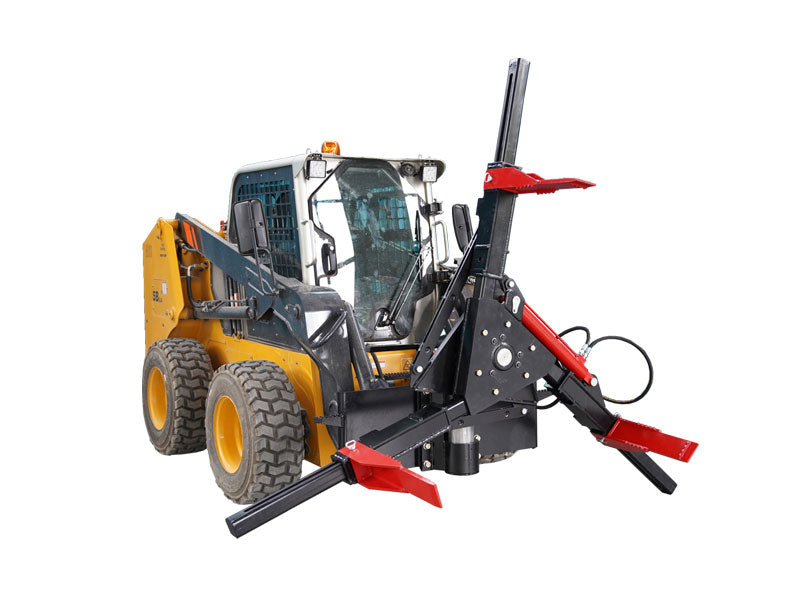 将图像加载到画廊查看器中，Tire Grabber attachment safely change and store large tires in a way for skid steer
