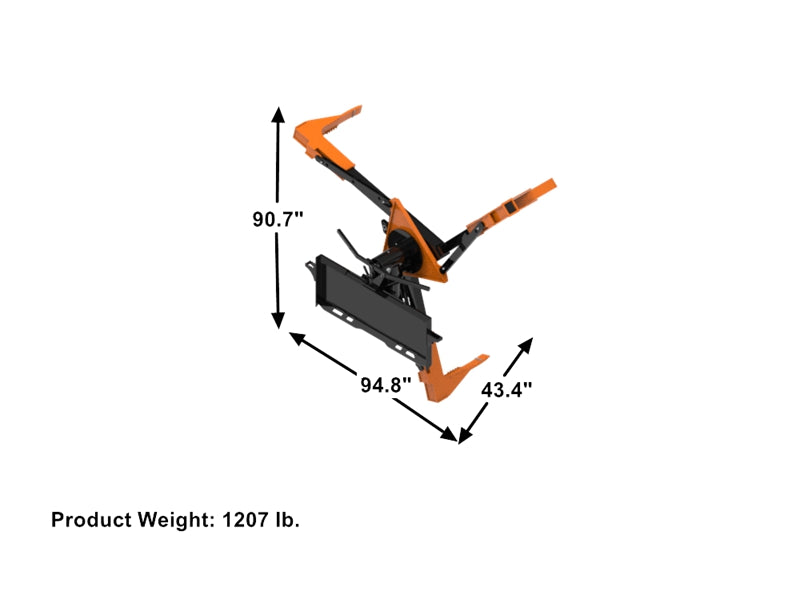 将图像加载到画廊查看器中，Tire Grabber attachment safely change and store large tires in a way for skid steer

