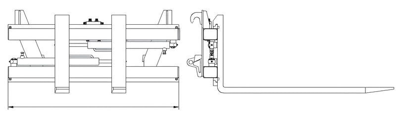 Indlæs billede i Gallery Viewer, Hydraulic Adjust Pallet Forks Frame for Tractor Front Loader
