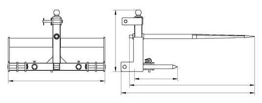 3 Point Hitch Receiver with Suitcase Rack