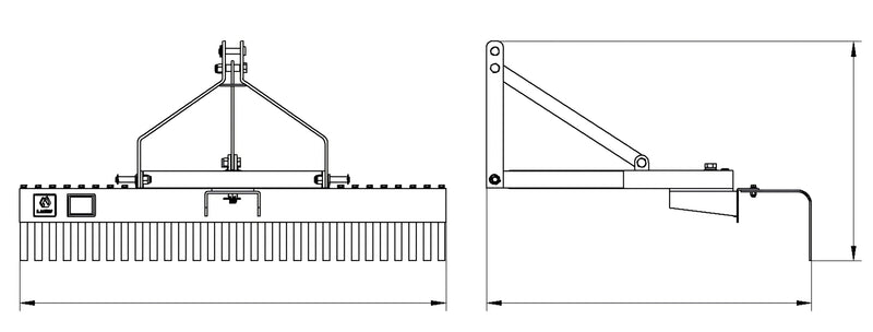 将图像加载到画廊查看器中，3 Point Landscape Rock Rake For Category 1 Compact Tractors
